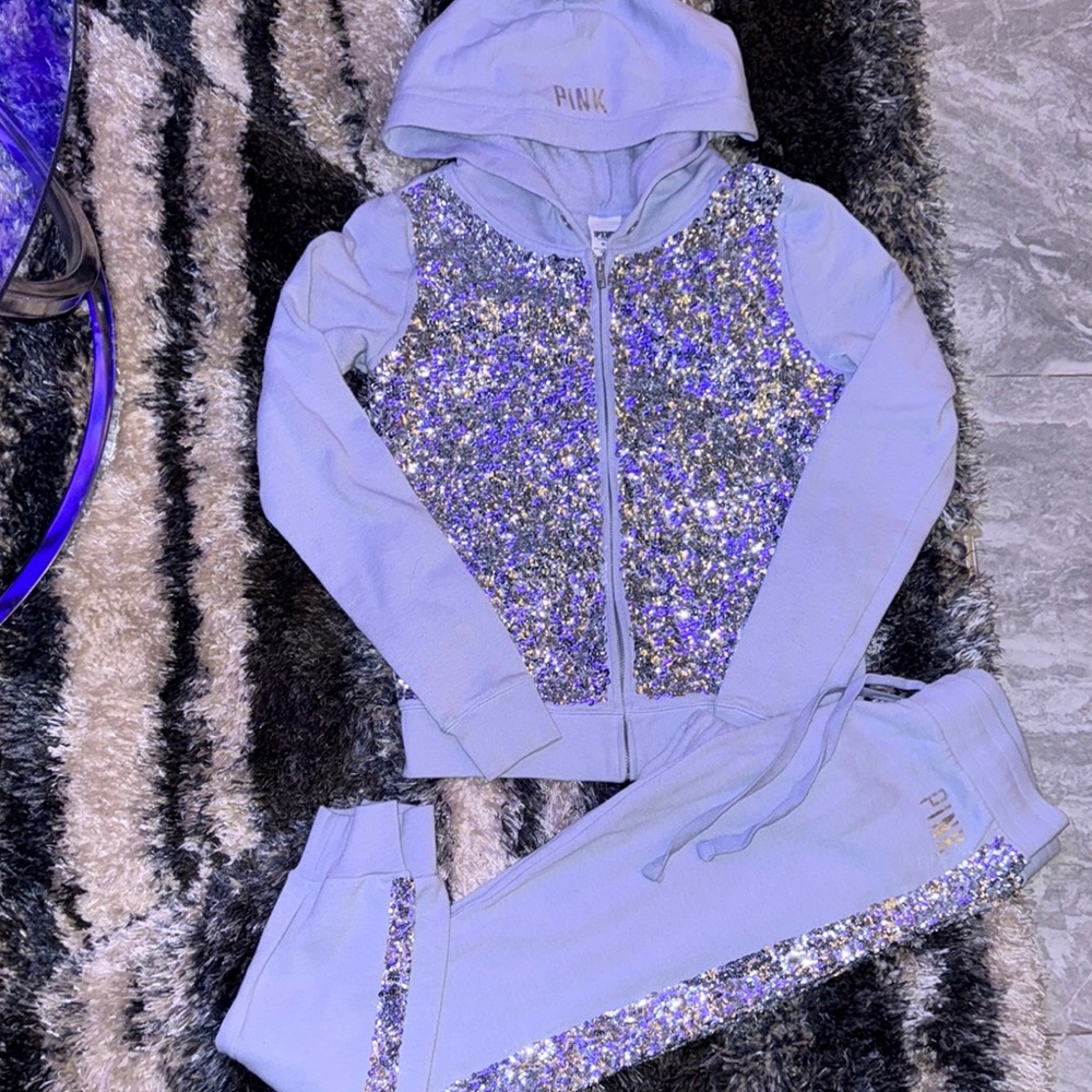 Sequin PINK sweatsuit